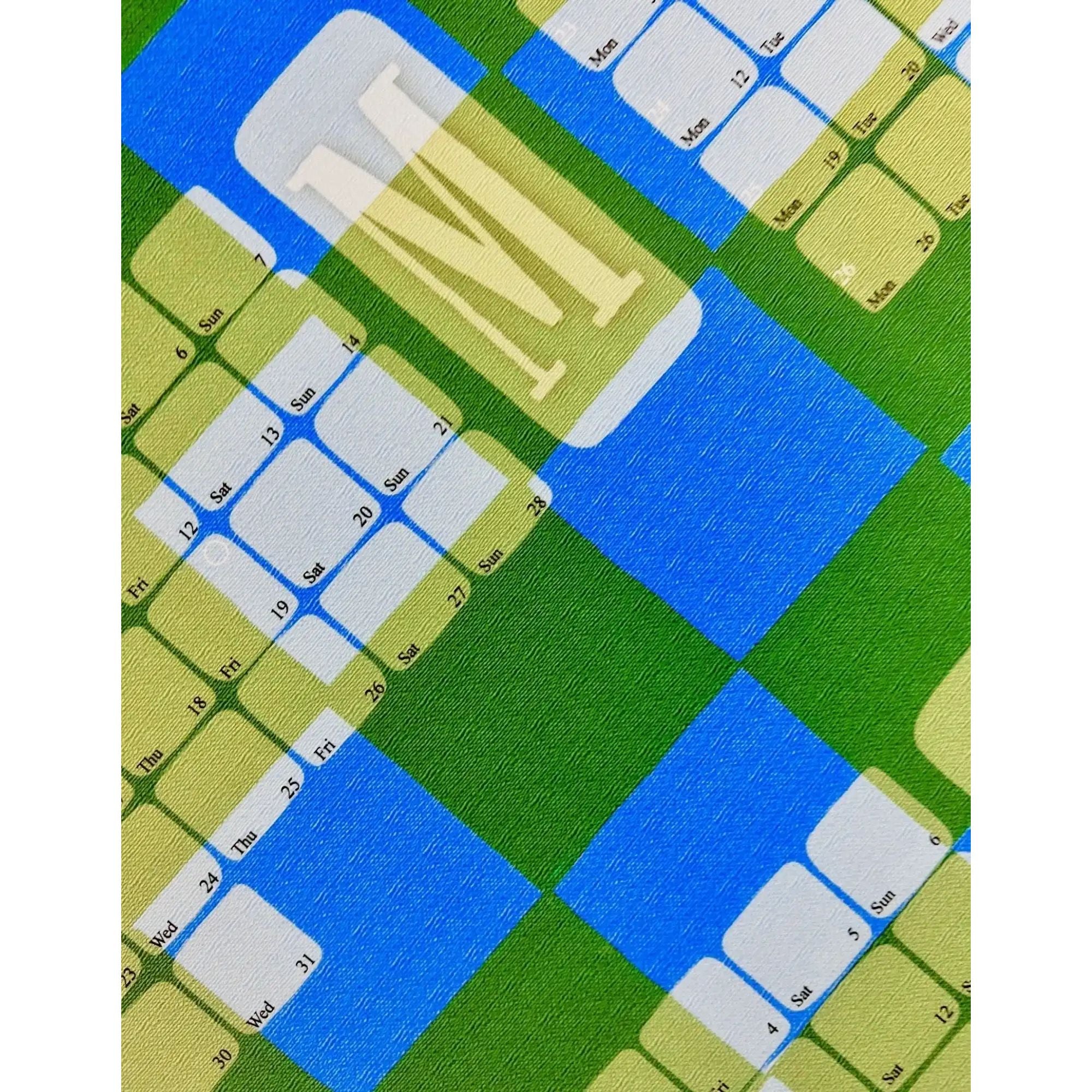 Wandkalender // Kilim Karo grün türkis