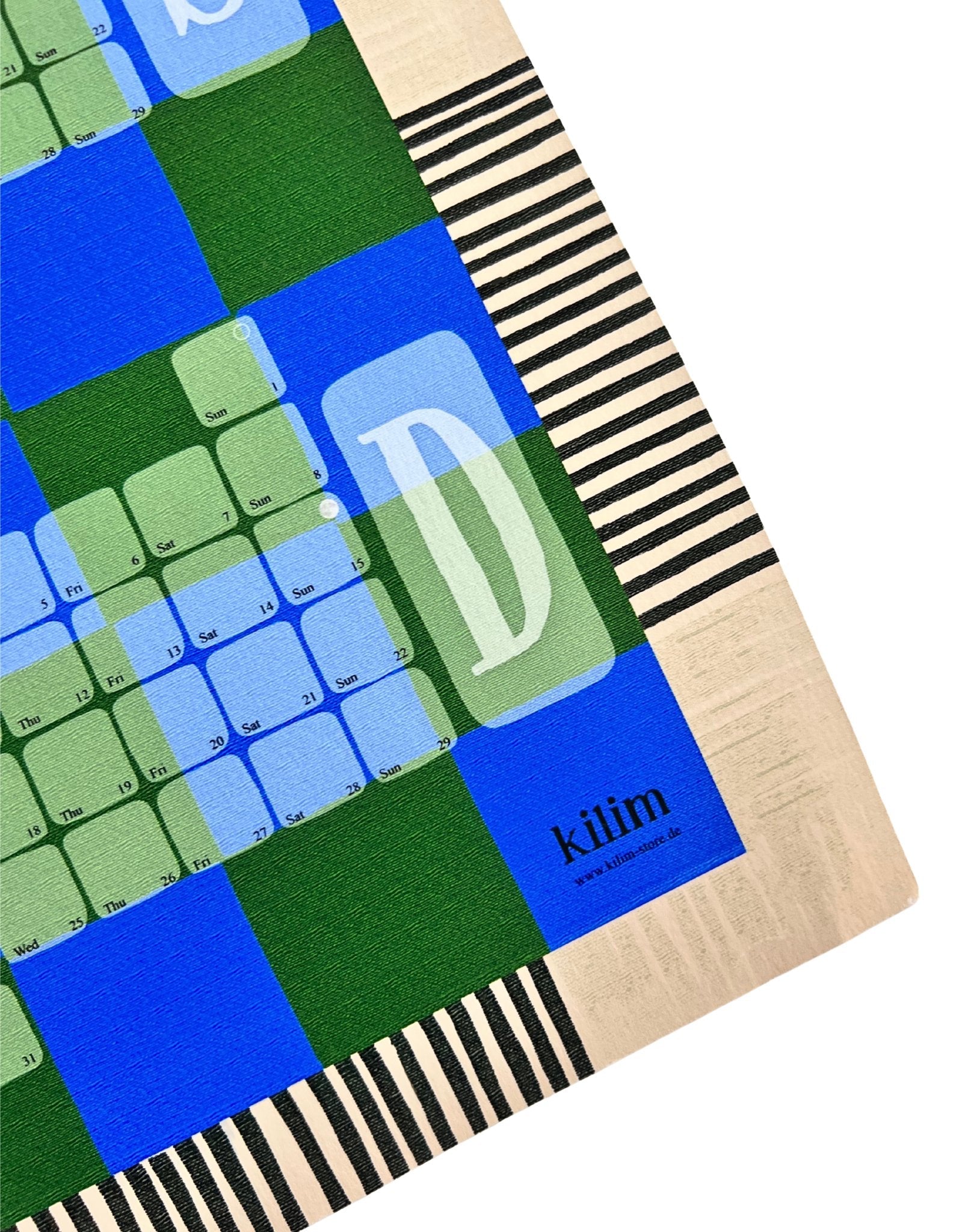 Wandkalender // Kilim Karo grün türkis