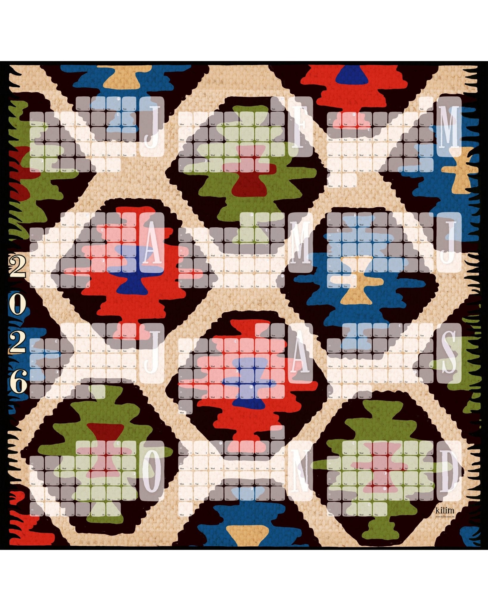 Wandkalender // Kilim Leo creme