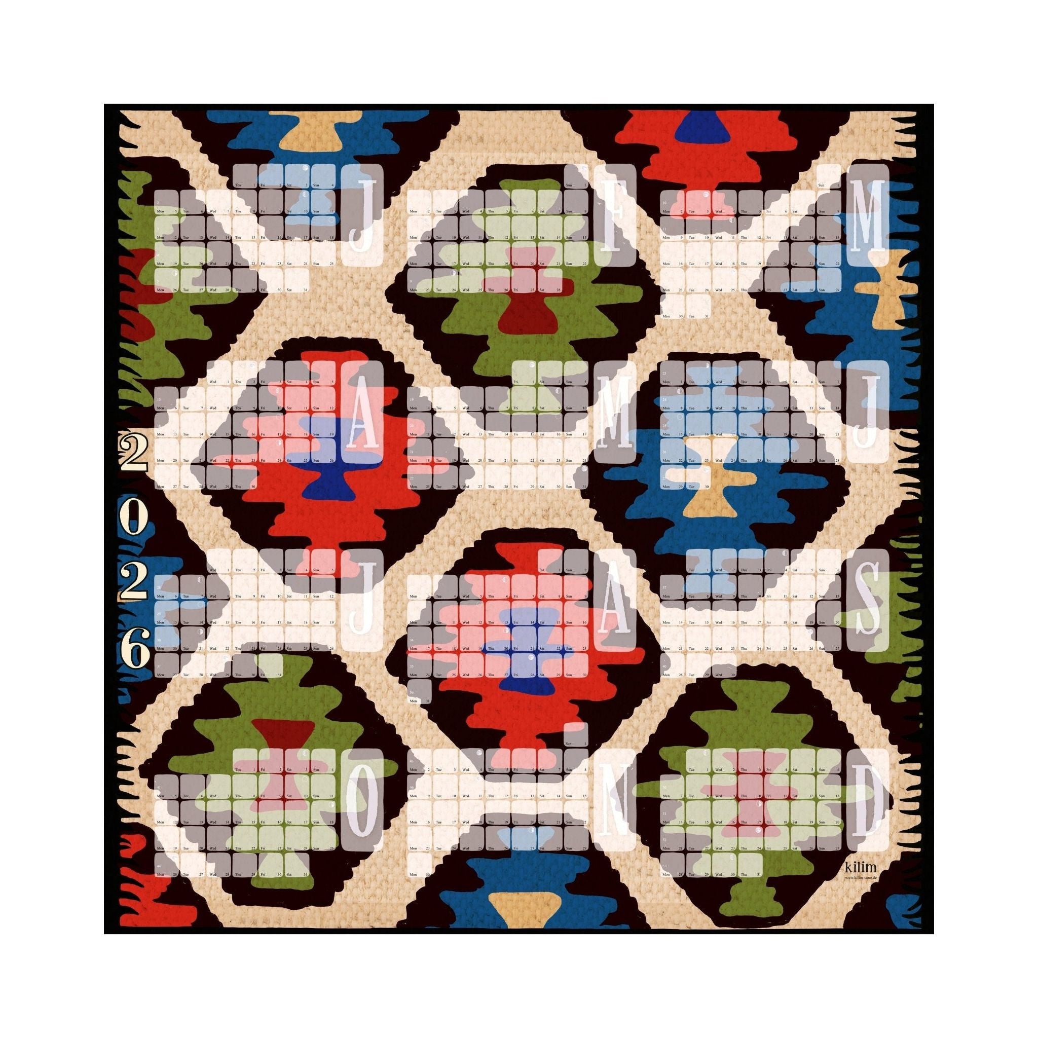 Wandkalender // Kilim Leo creme