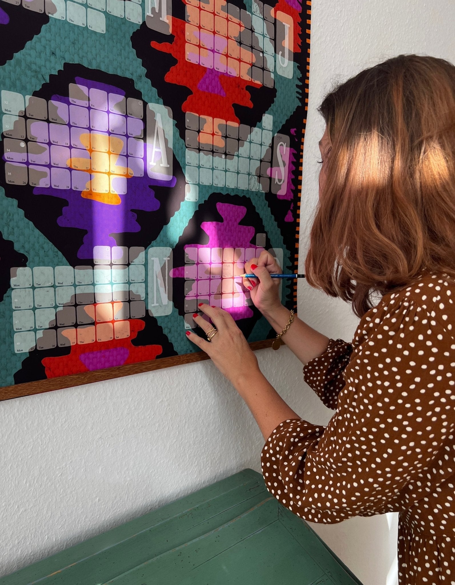 Wandkalender // Kilim Leo mint