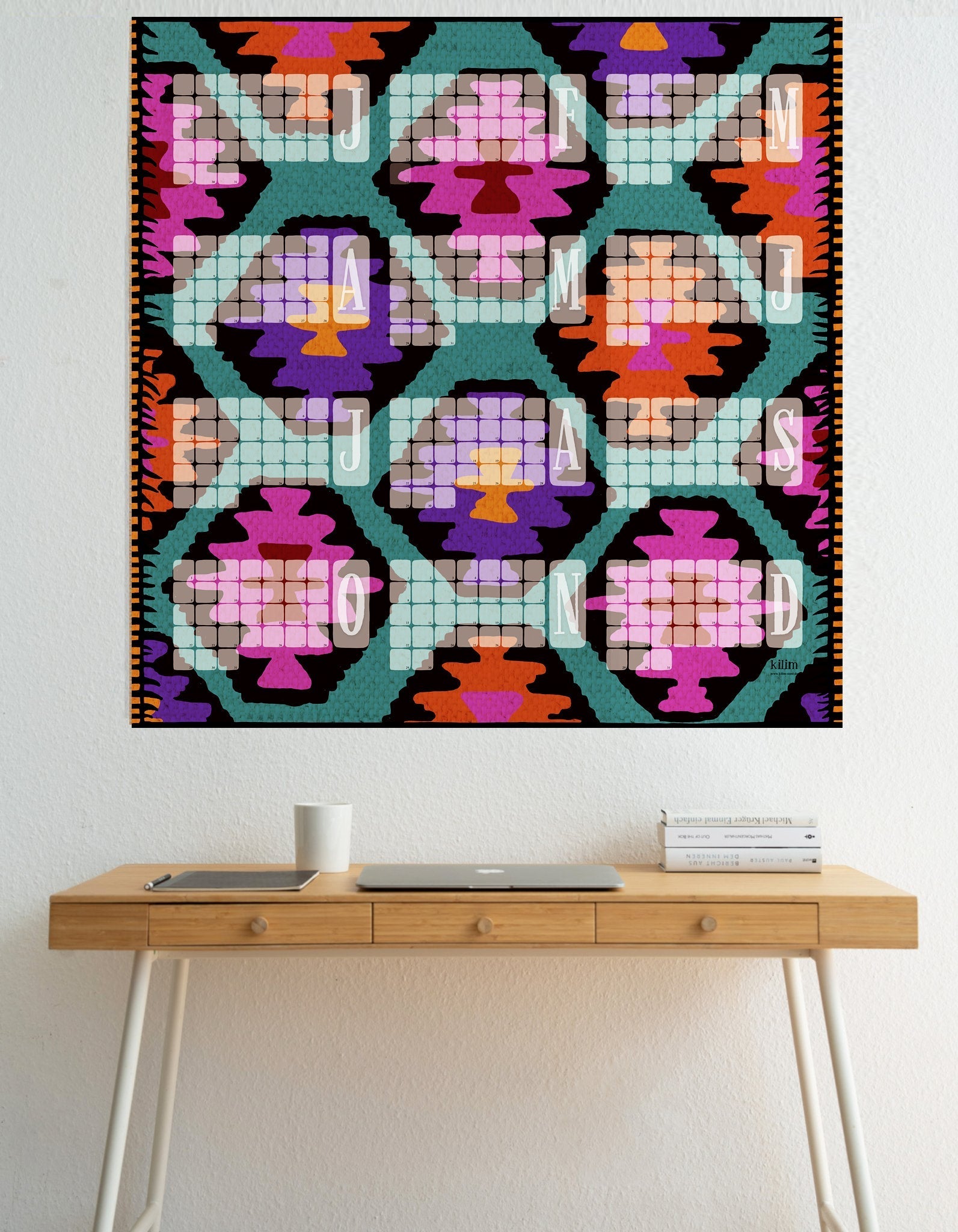 Wandkalender // Kilim Leo mint