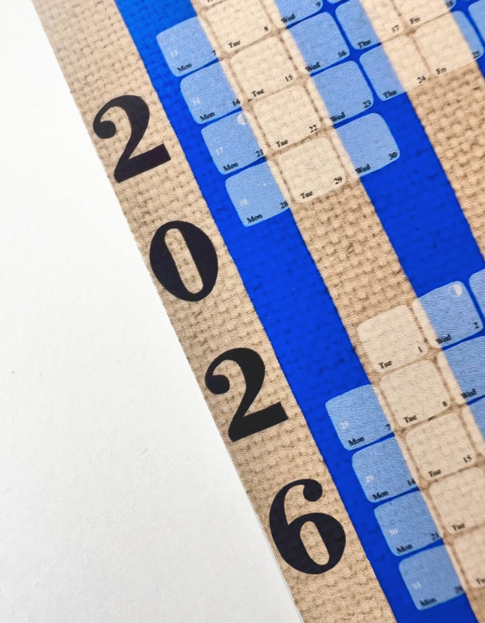 Wandkalender // Kilim Stripe creme blau