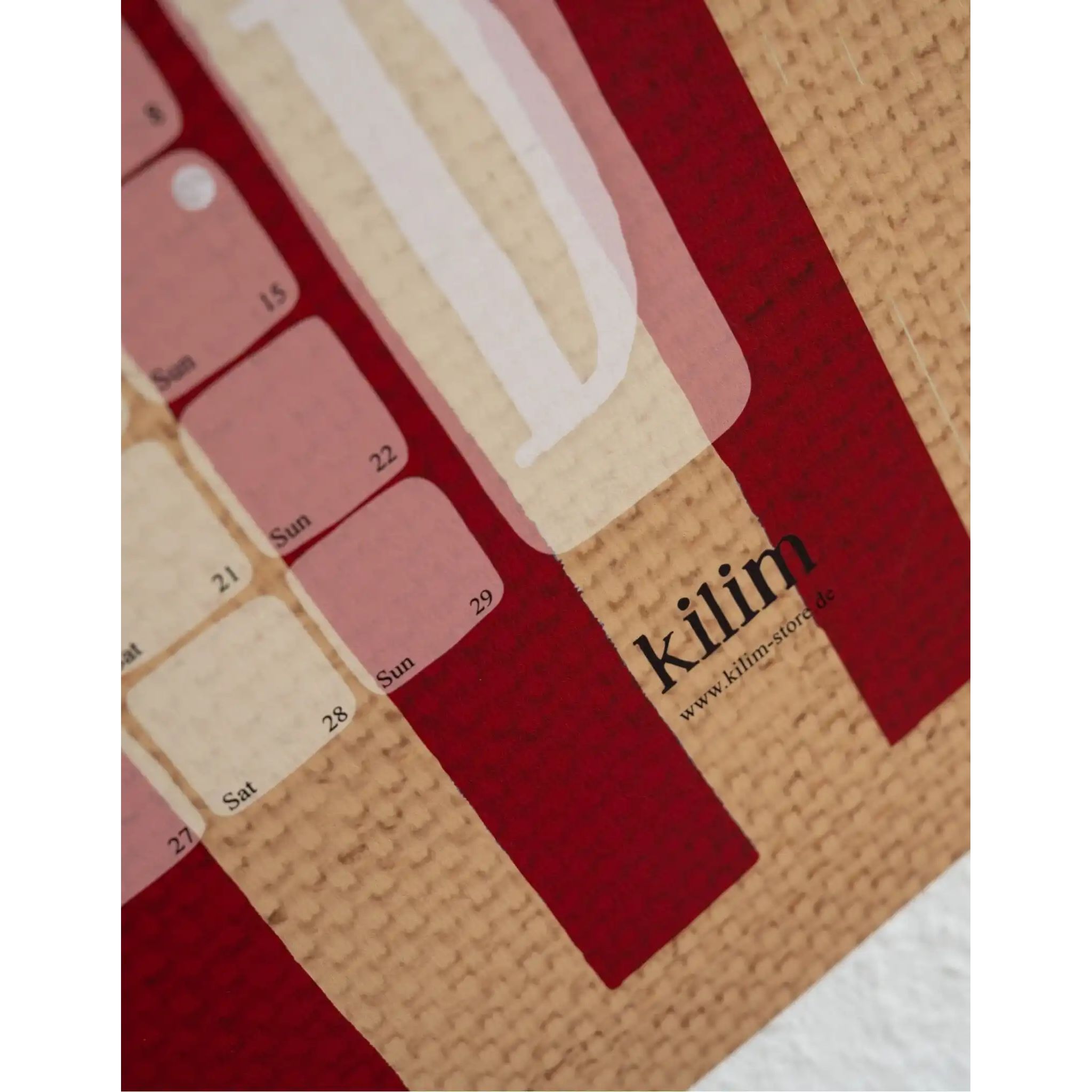Wandkalender // Kilim Stripe creme rot