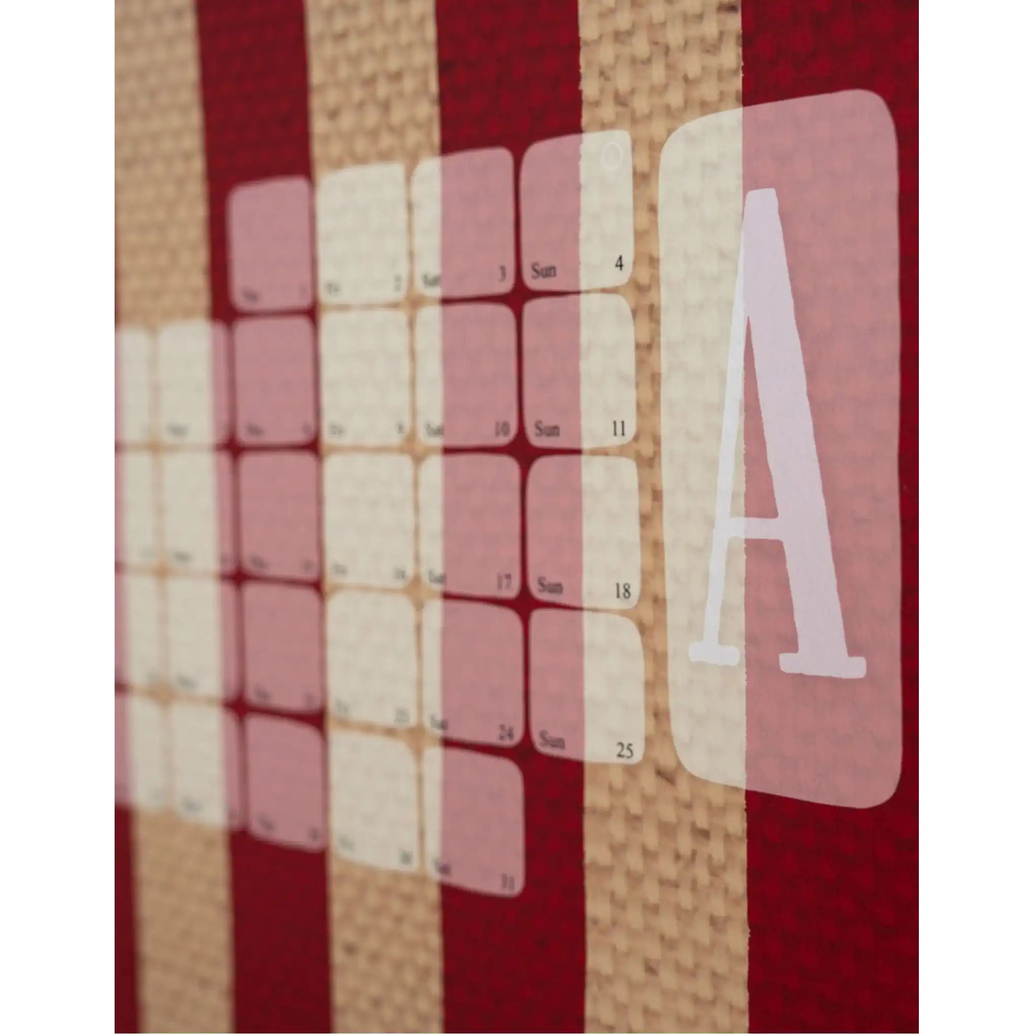 Wandkalender // Kilim Stripe creme rot