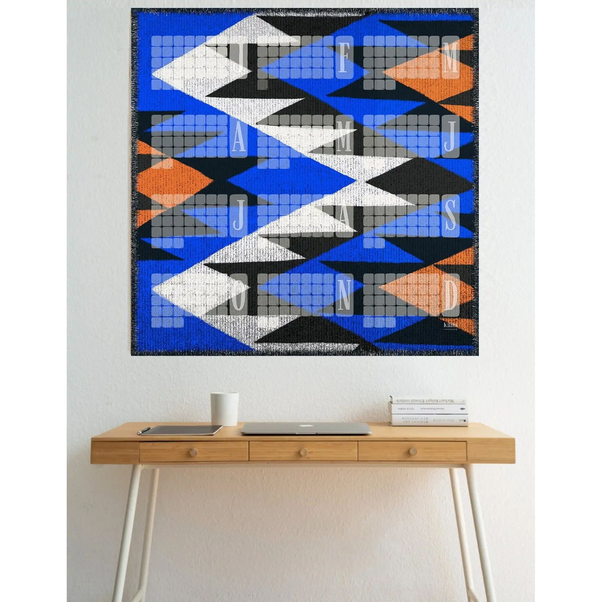 Wandkalender // Kilim Tiger blau