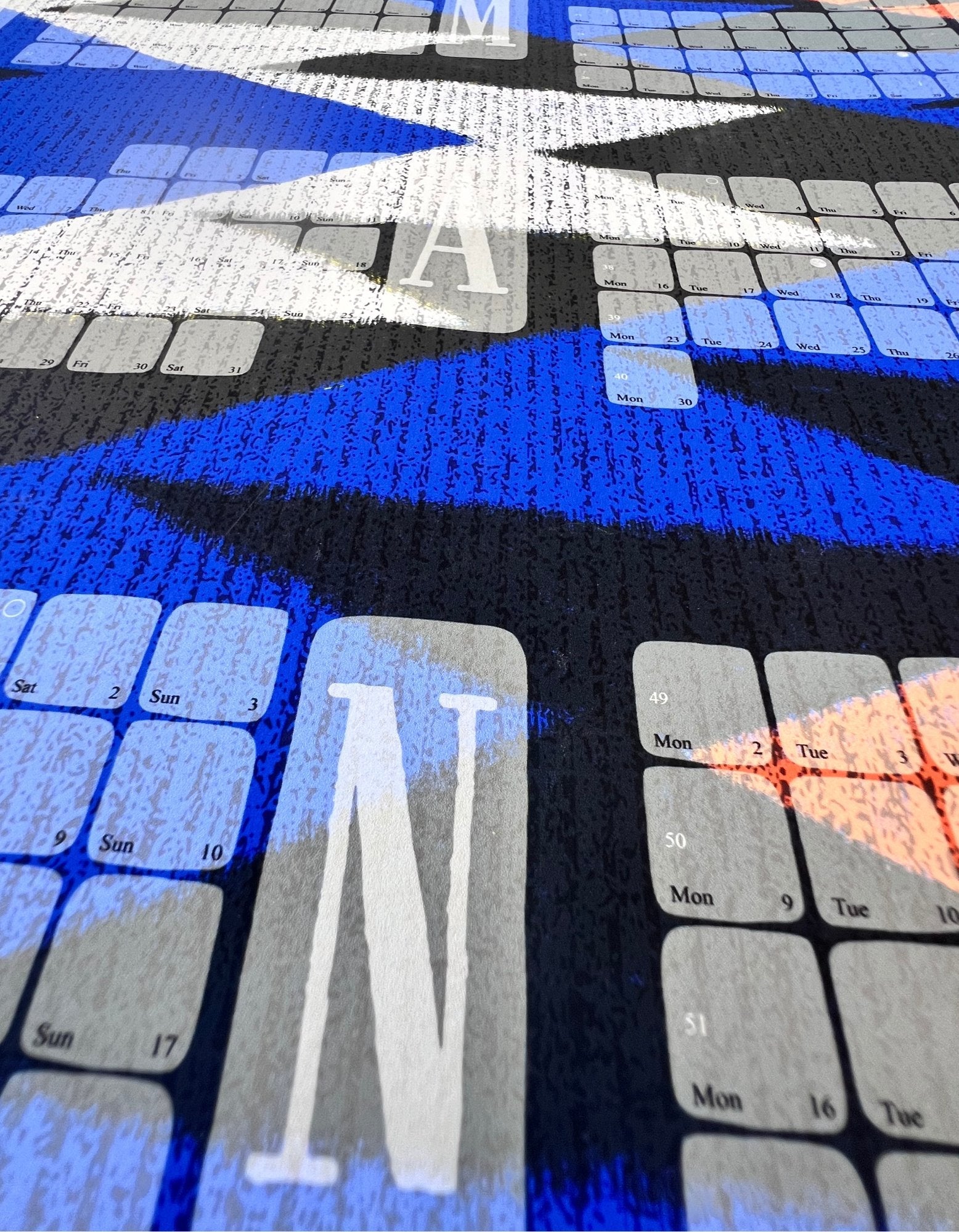 Wandkalender // Kilim Tiger blau