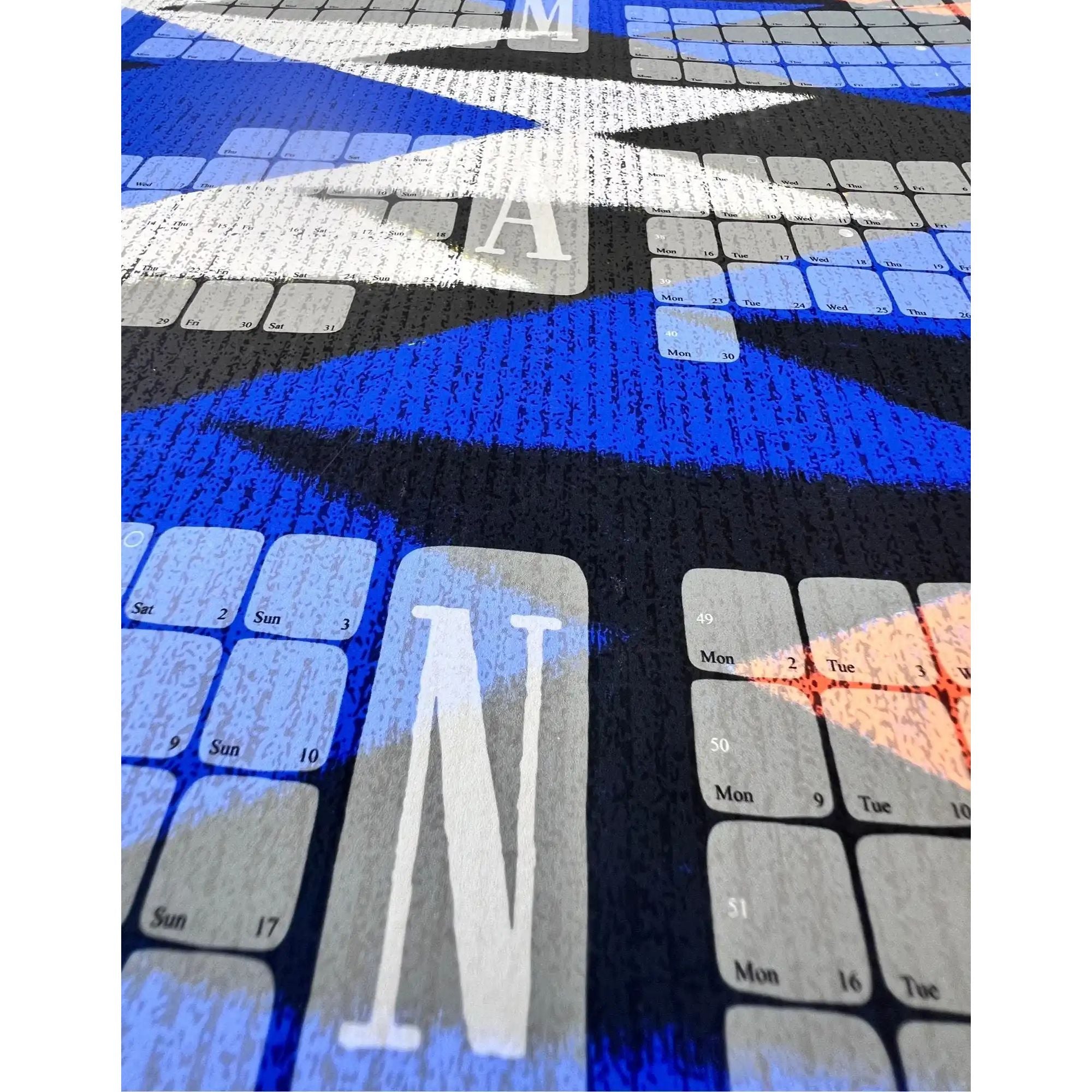 Wandkalender // Kilim Tiger blau