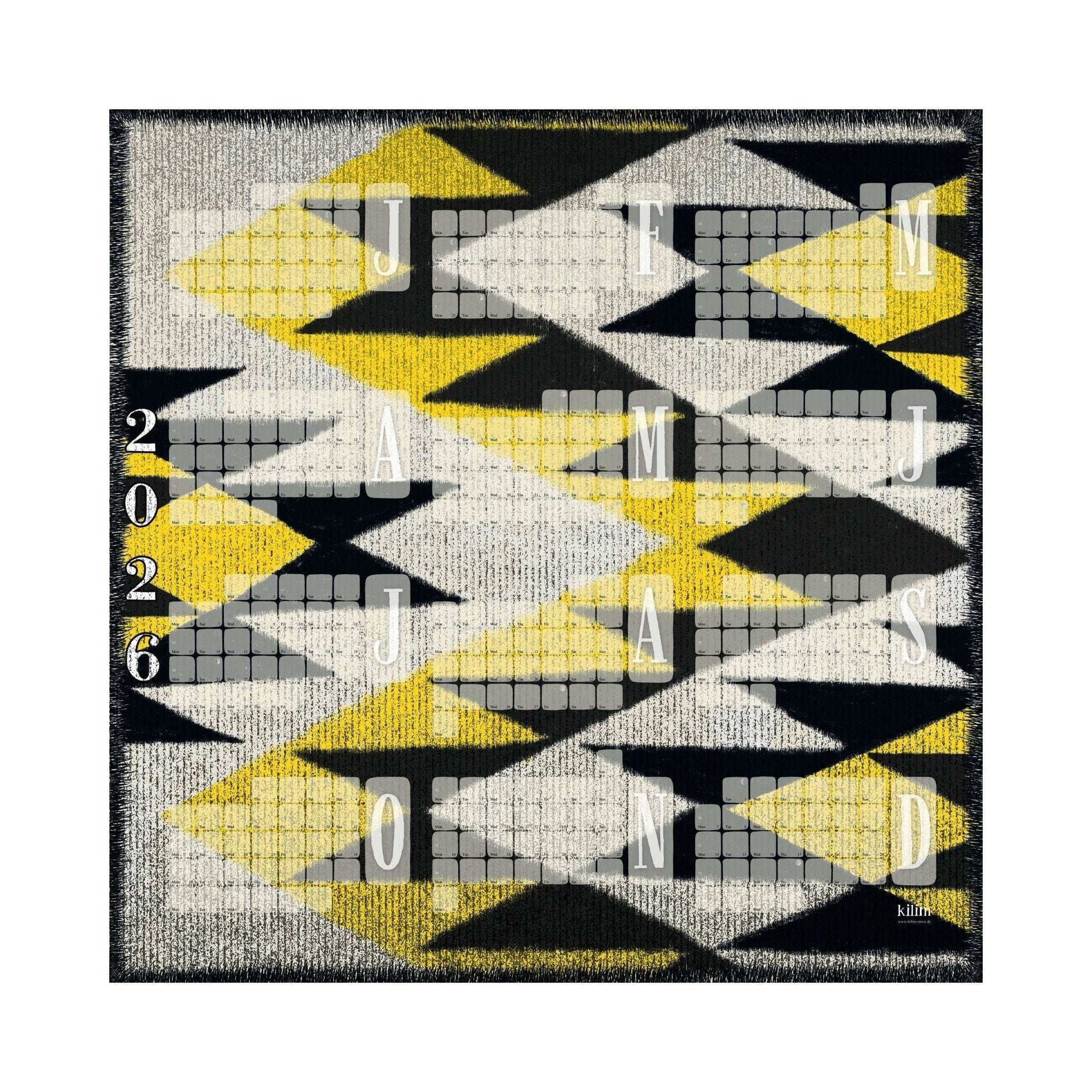 Wandkalender // Kilim Tiger gelb