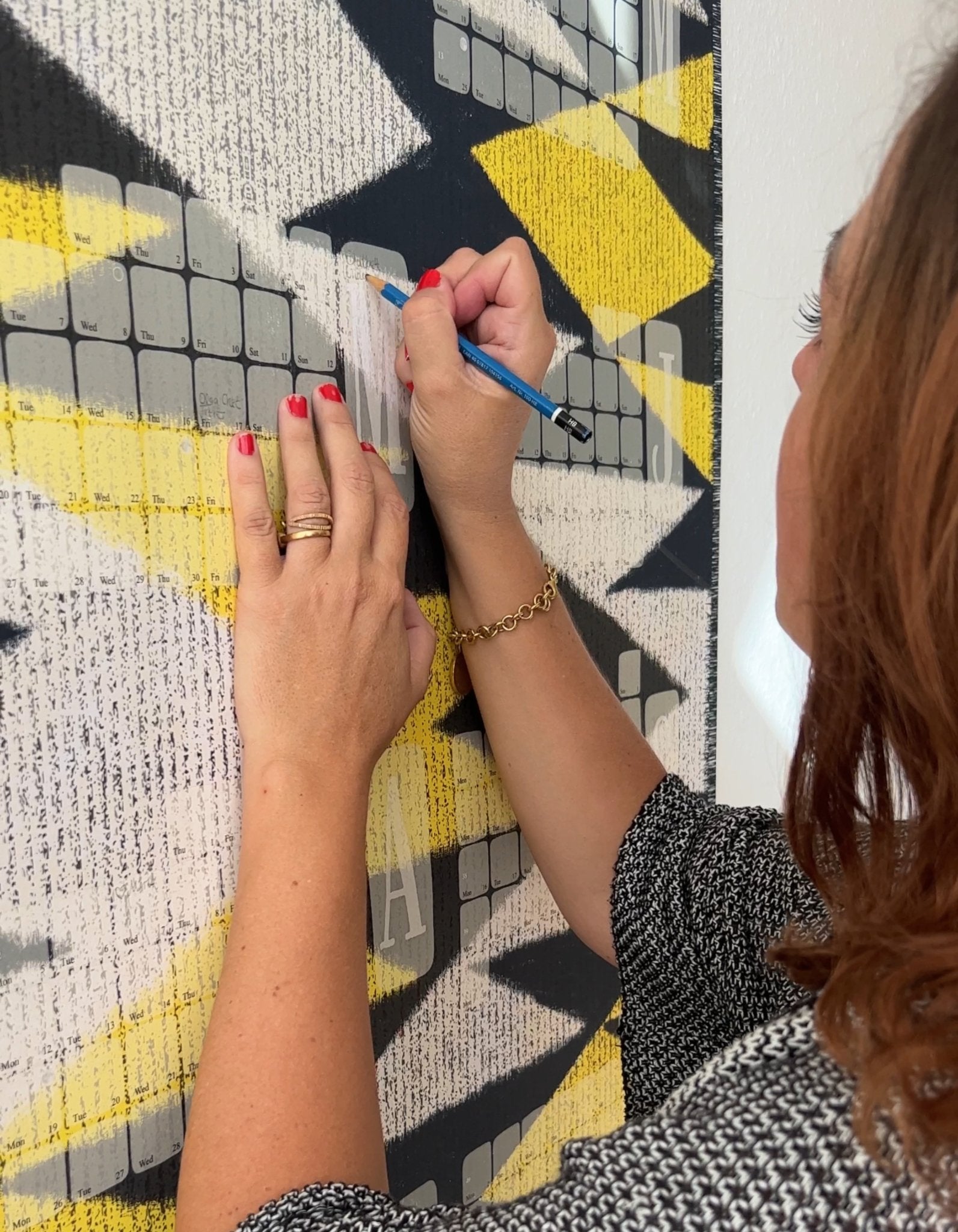 Wandkalender // Kilim Tiger gelb