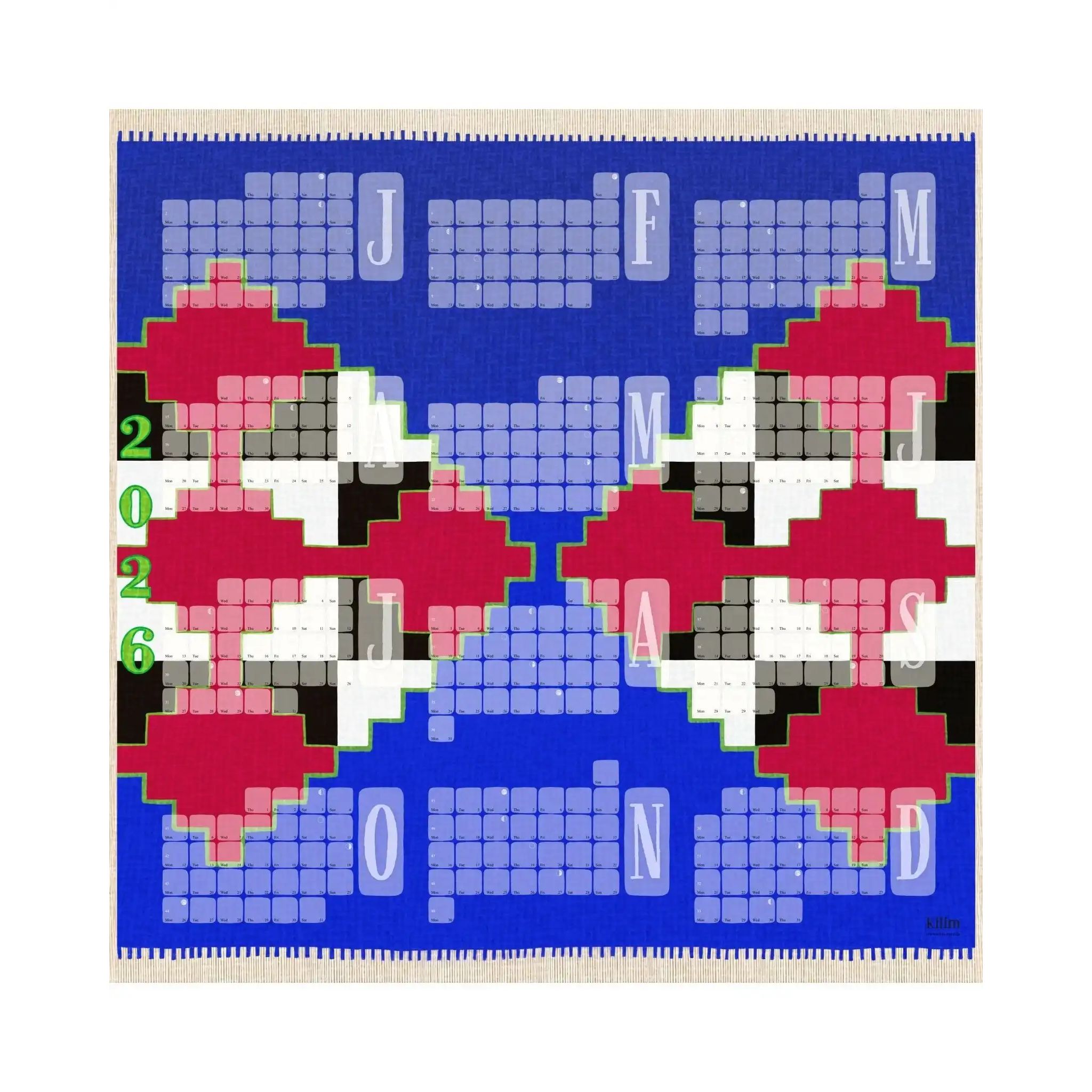 Wandkalender // Mexiko blau pink