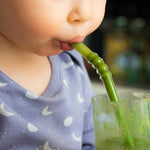 4 x 20cm Glasstrohhalme mit Knick im Ziehharmonika-Stil