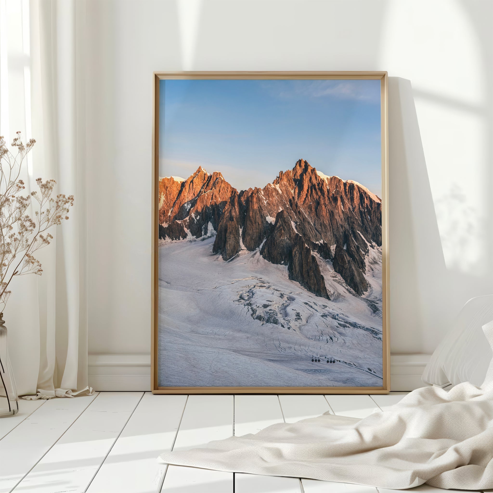 Mont Blanc du Tacul Wall Art Print – Chamonix Golden Hour Print