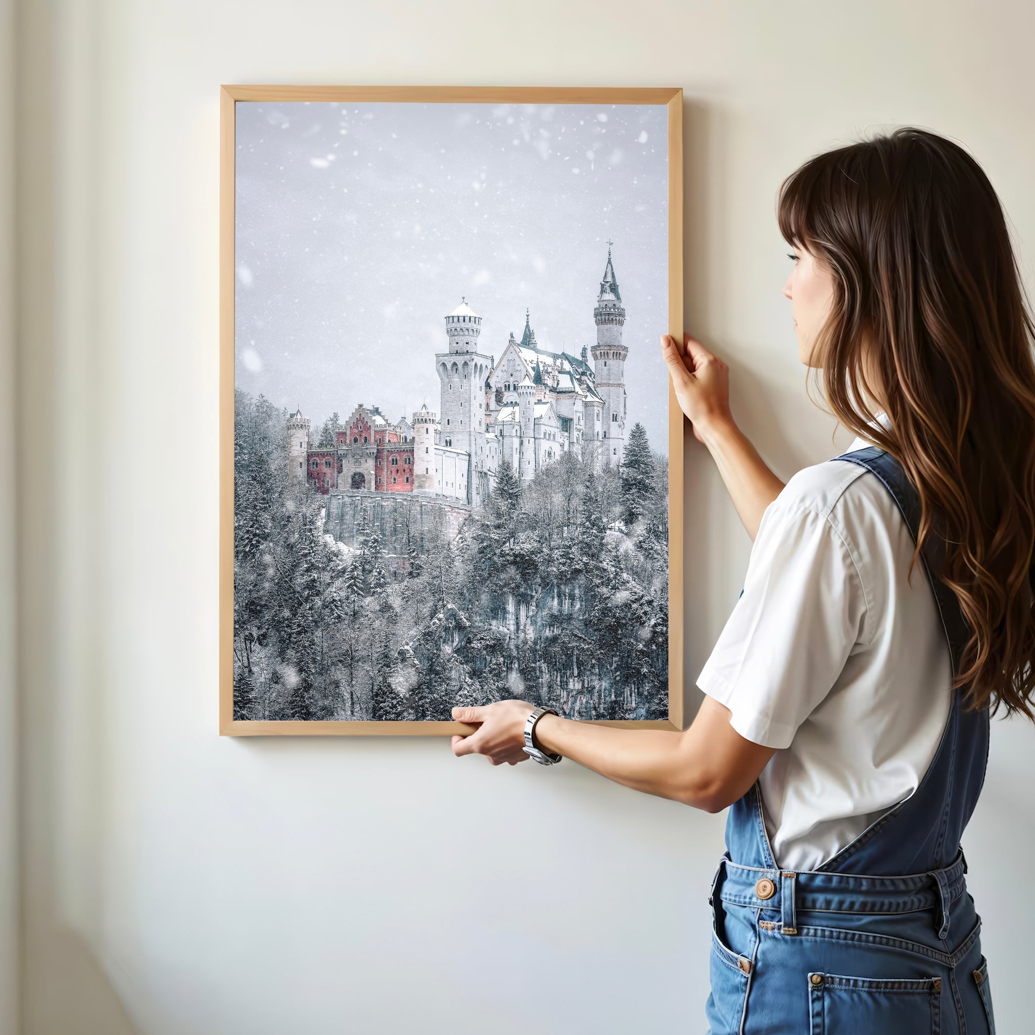 Neuschwanstein Castle in Snow – Bavaria Wall Art Print
