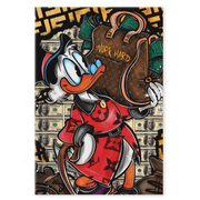 Work Hard Dagobert - Leinwandbild Pop Art / Motivation by SimpleCanvas