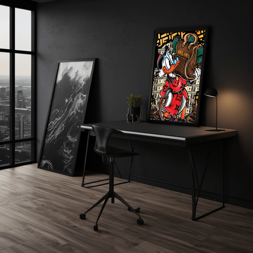 Work Hard Dagobert - Leinwandbild Pop Art / Motivation by SimpleCanvas