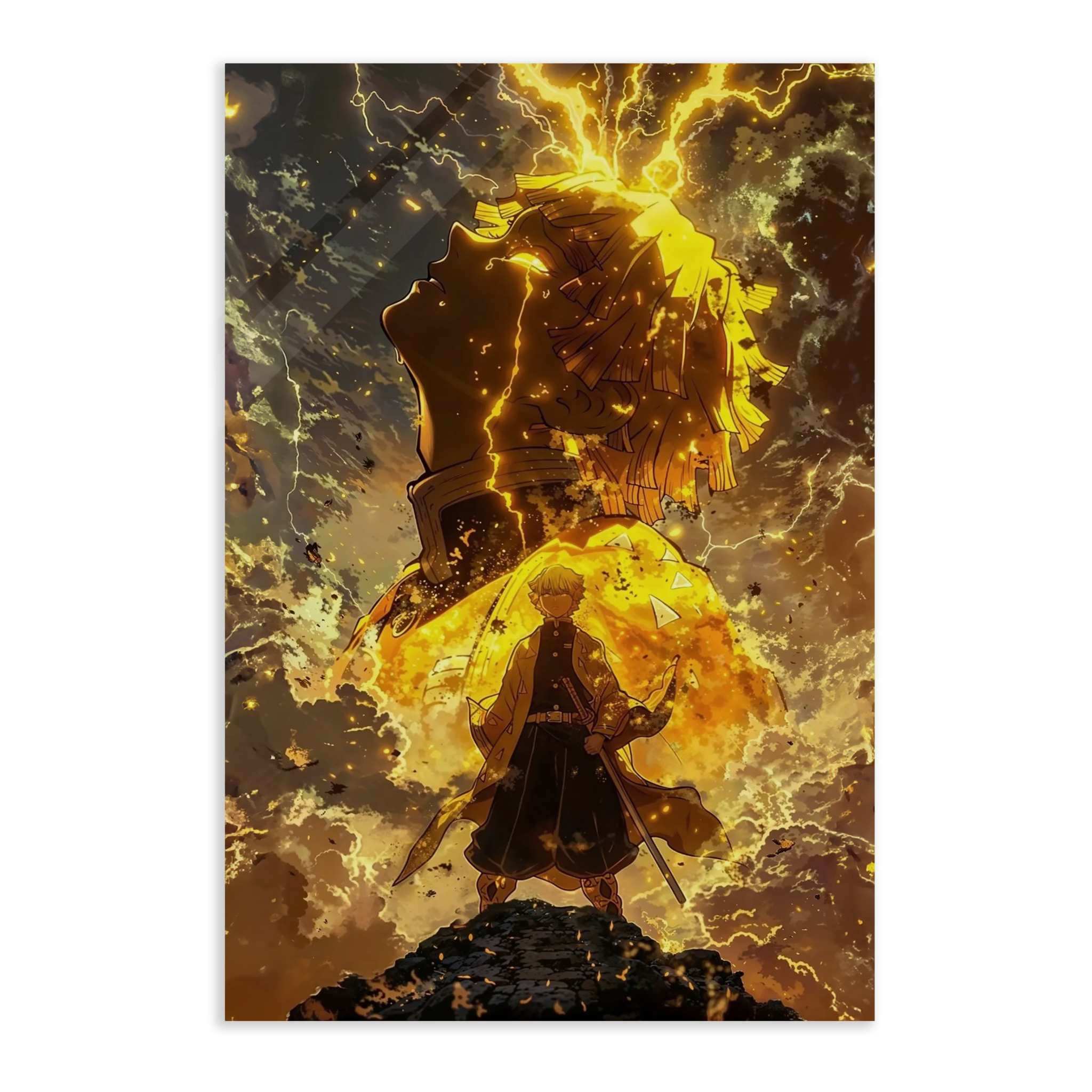 Zenitsu Rage - Demon Slayer - Anime Leinwandbild by SimpleCanvas