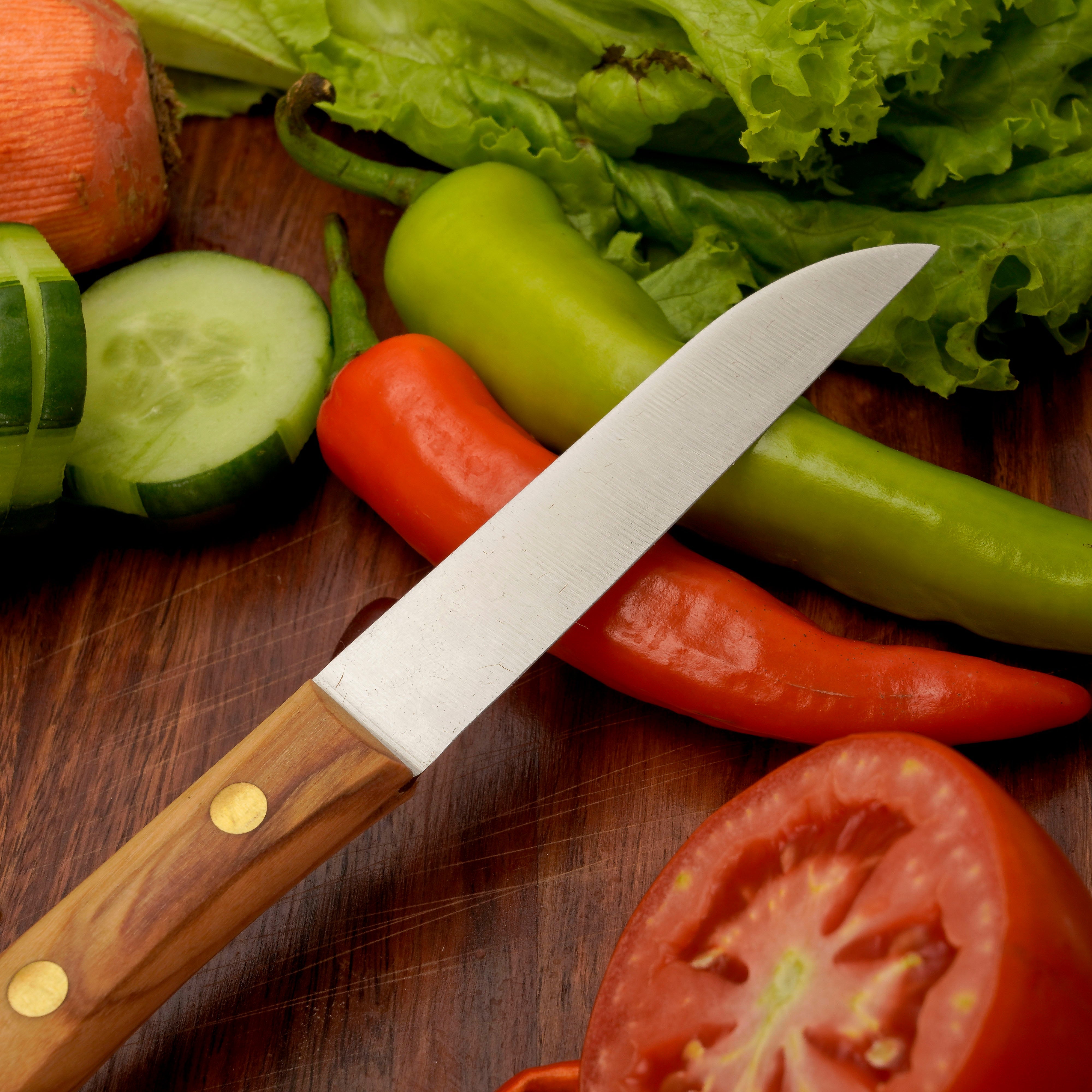 Gemüsemesser Zöppken Style Aus Solingen Mit Dünnschliff Technologie Edler Holzgriff Und Lasergravur Rostfrei Ergonomisch