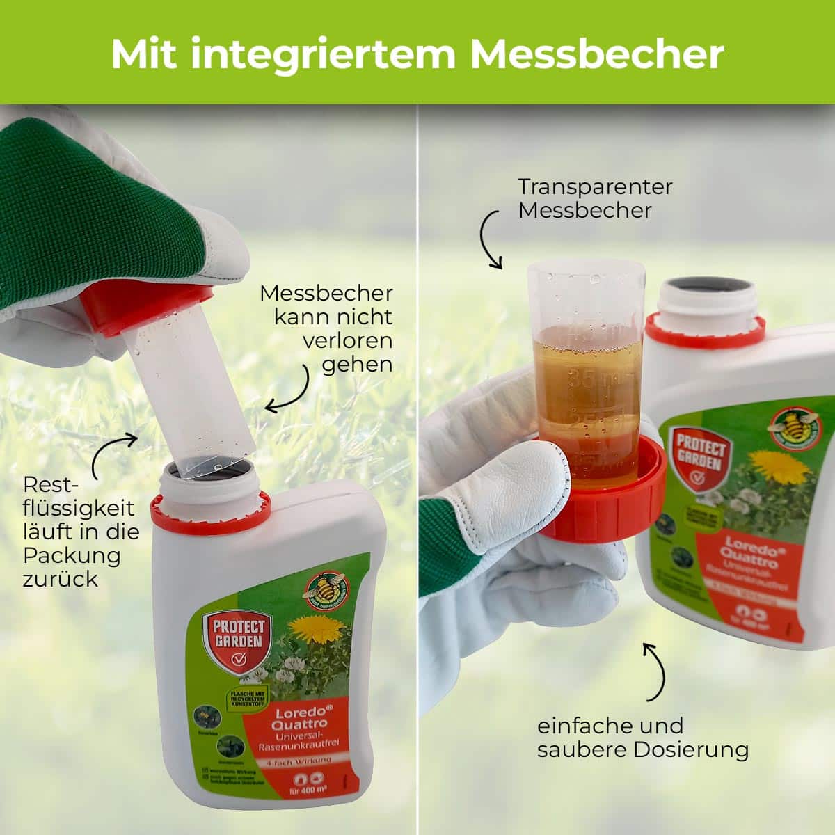 Loredo Quattro Universal-Rasenunkrautfrei 100 ml für 100 m²