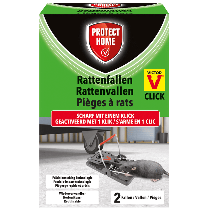 Rattenfallen Click 2 Stück giftlosen Bekämpfung