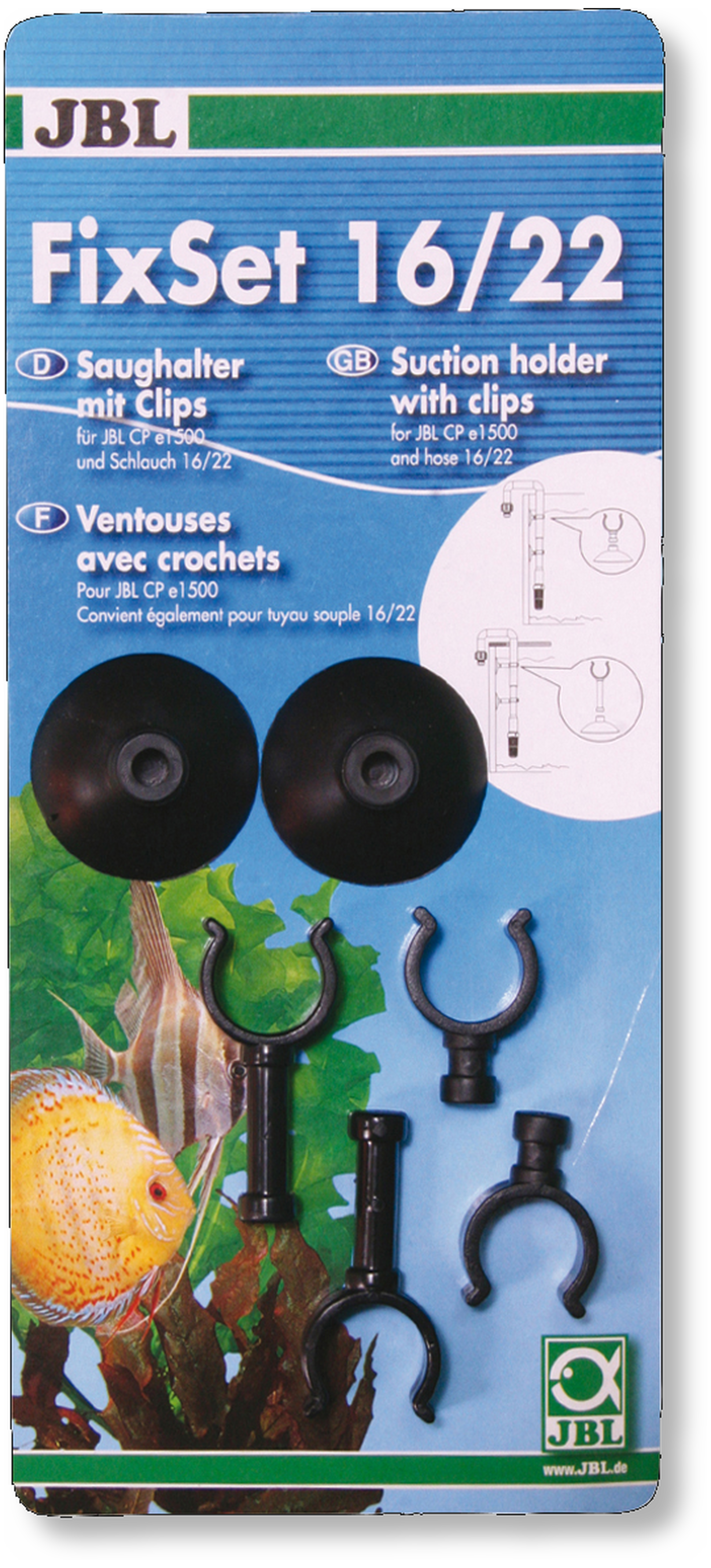 JBL FixSet 16/22 Universalset mit Saug- und Abstandshalter
