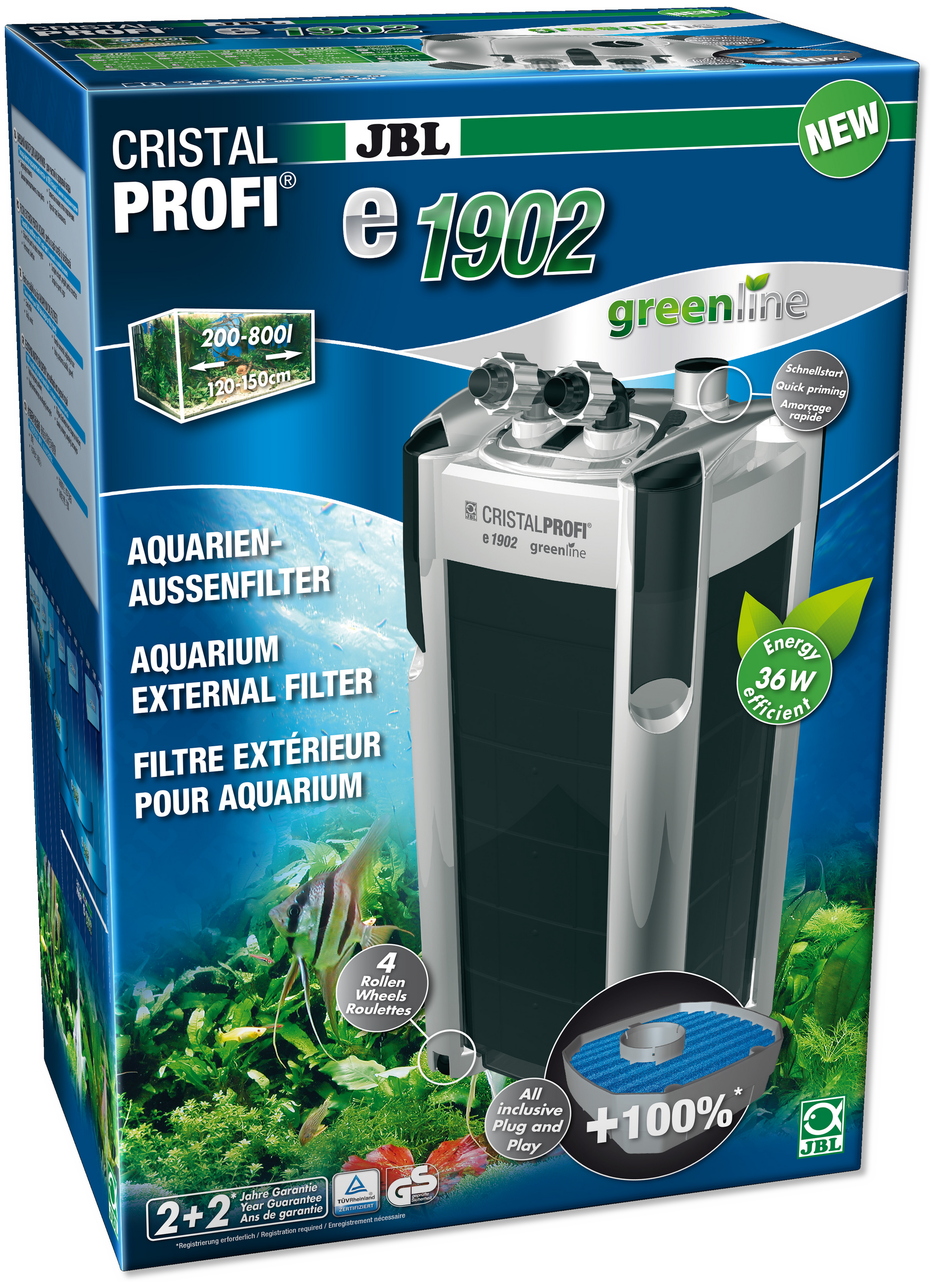 JBL CRISTALPROFI e1902 greenline Aquarien von 200-800 Litern