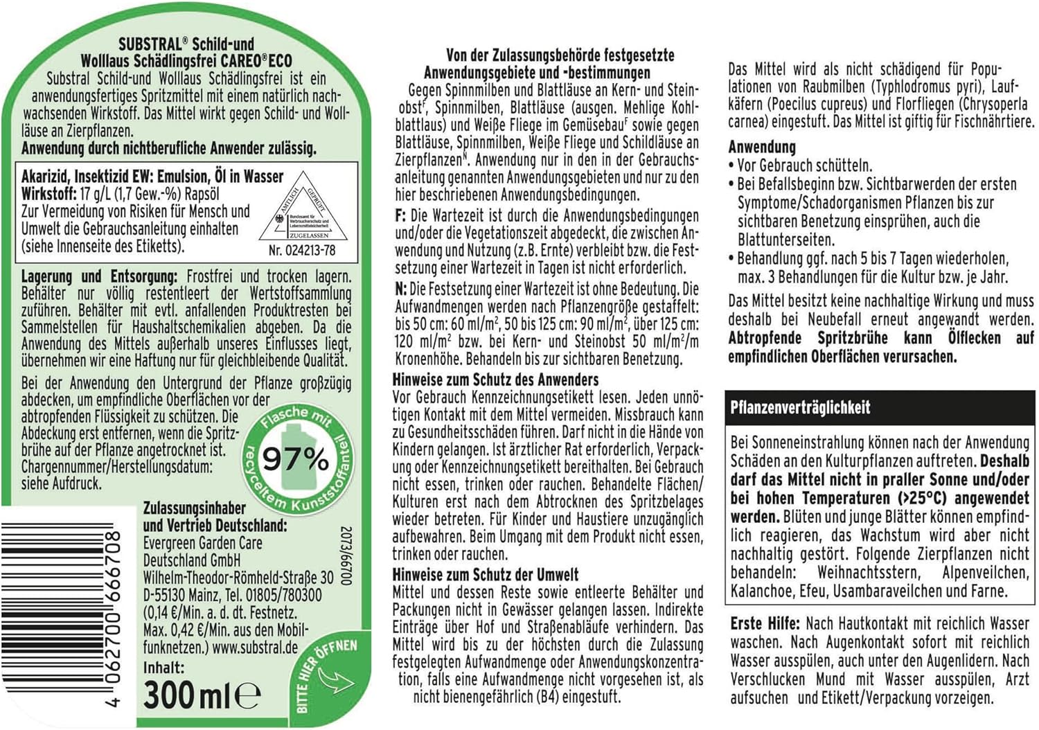 Substral Schild- & Wolllaus Schädlingsfrei Careo Eco