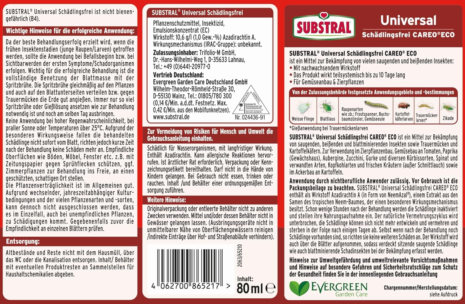 SUBSTRAL® Universal Schädlingsfrei Careo Eco für 50 Liter 