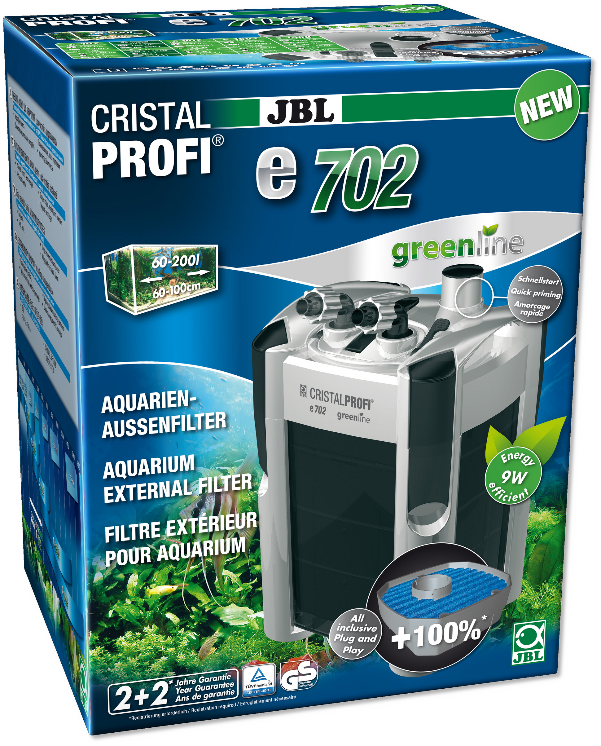 JBL CRISTALPROFI e702 greenline Aquarien von 60-200 Litern